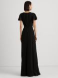 Lauren Ralph Lauren Flutter Sleeve Maxi Dress, Black, Black