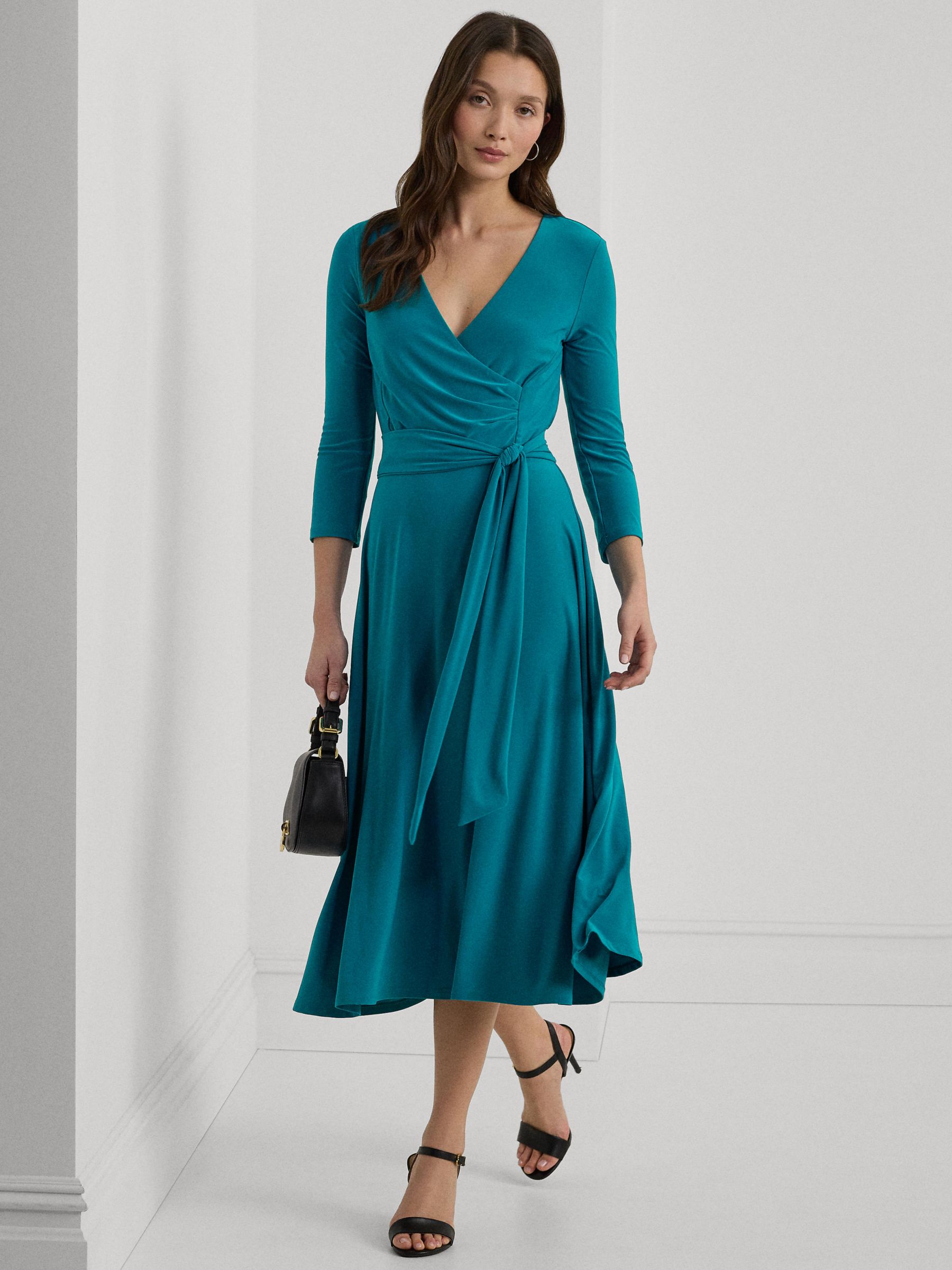 Lauren Ralph Lauren Carlyna Jersey Dress, Turquoise Sky, 18