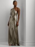 Lauren Ralph Lauren Elzira Asymmetric Dress, Pewter/Silver Foil