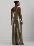 Lauren Ralph Lauren Elzira Asymmetric Dress, Pewter/Silver Foil