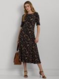 Lauren Ralph Lauren Munzie Painterly Floral Dress, Navy/Multi