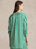 Polo Ralph Lauren Stripe Silk Shirt, Green/Multi