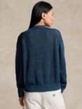 Polo Ralph Lauren Linen Blend Cardigan, Indigo Delave