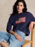 Polo Ralph Lauren American Flag Cotton Jumper, Blue/Multi