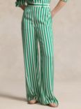 Polo Ralph Lauren Stripe Silk Trousers, Green/Multi