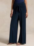 Polo Ralph Lauren Side Slit Wide Leg Trousers, Aviator Navy