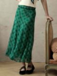 Brora Check Maxi Skirt, Emerald