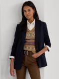 Lauren Ralph Lauren Bonaro Stripe Wool Blend Blazer, Navy/Cream Multi