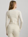 Lauren Ralph Lauren Sarcaite Long Sleeve Cardigan, Mascarpone Cream