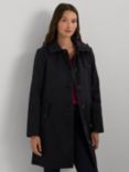 Lauren Ralph Lauren Detachable Hood Cotton Blend Trench Coat, Dark Navy