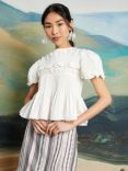 Sister Jane Rider Ruffle Top, White