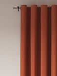 John Lewis ANYDAY Arlo Pair Lined Eyelet Curtains, Burnt Orange