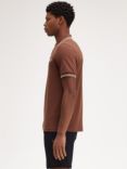 Fred Perry Twin Tipped Regular Fit Polo Shirt, Whs Brwn/Porge Marl