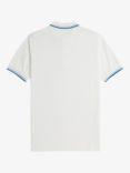 Fred Perry Twin Tipped Regular Fit Polo Shirt, Snow White/Blue