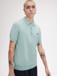 Fred Perry Classic Knitted Polo Shirt, Silver Blue