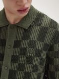 Fred Perry Pointelle Checkerboard Shirt, Laurel Wreath Green