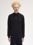 Fred Perry Waffle Stitch Half Zip Jumper, Black