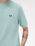 Fred Perry Ribbed Raglan Tee, Silver Blue