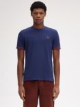 Fred Perry Striped Cuff T-Shirt, French Navy