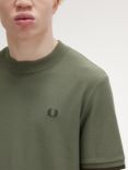 Fred Perry Tipped Cuff T-Shirt, Lwg / Night Green