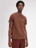 Fred Perry Twin Tipped T-Shirt, Whisky Brown/Porridge Marl