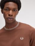 Fred Perry Twin Tipped T-Shirt, Whisky Brown/Porridge Marl