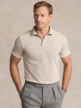Polo Ralph Lauren Short Sleeve Polo Shirt, Coastal Beige/White