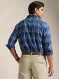 Polo Ralph Lauren Cotton & Linen Blend Plaid Shirt, 6421 Indigo Multi