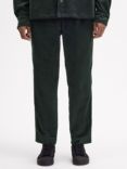 Fred Perry Cord Cropped Tapered Trousers, Night Green