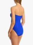 Sea Level Honeycomb Light Control Shaping U Bar Bandeau Swimsuit, Cobalt