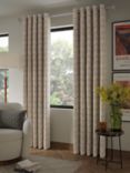 John Lewis Astra Jacquard Pair Lined Eyelet Curtains, Putty