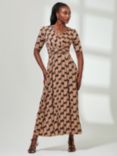 Jolie Moi Karmie Jersey Dress, Brown
