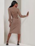 Jolie Moi Long Sleeve Jersey Pencil Dress, Black Geo