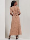 Jolie Moi Spot Half Sleeve Jersey Maxi Dress, Beige