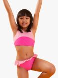 Angels by Accessorize Kids" Colour Block Bikini Set, Baby Pink/Fuchsia