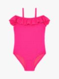 Angels by Accessorize Kids' Textured Frill Swimsuit, Pink