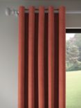 John Lewis Textured Weave Recycled Polyester Pair Blackout/Thermal Lined Eyelet Curtains, Brick