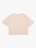 The New Society Kids' Borel Cotton Slogan T-Shirt, Pale Taupe