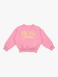 The New Society Kids' Plamer Logo Jumper, Blush Pink