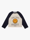 The New Socity Kids' Malmo Cotton Smiley T-Shirt, Vanilla Cream