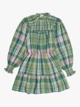 The New Society Kids' Greenland Cotton Tartan Dress, Garden Tartan