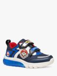 Geox Kids' Ciberdron Nintendo Mario Trainers, Navy/Royal