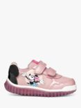 Geox Kids' Lightlyloo Disney Minnie Mouse Light Up Trainers, Old Rose/Black