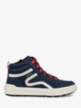 Geox Kids' Weemble Hi Top Trainers, Navy/Red