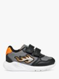 Geox Sprintye Kids' Trainers, Black/Orange