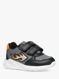 Geox Sprintye Kids' Trainers, Black/Orange