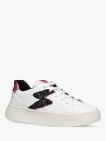 Geox Kids' Mikiroshi Trainers, White/Dark Fuchsia