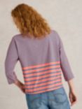 White Stuff Demi Stripe Top, Pink/Blue