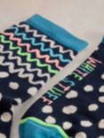 White Stuff Squiggle Socks, Navy/Multi