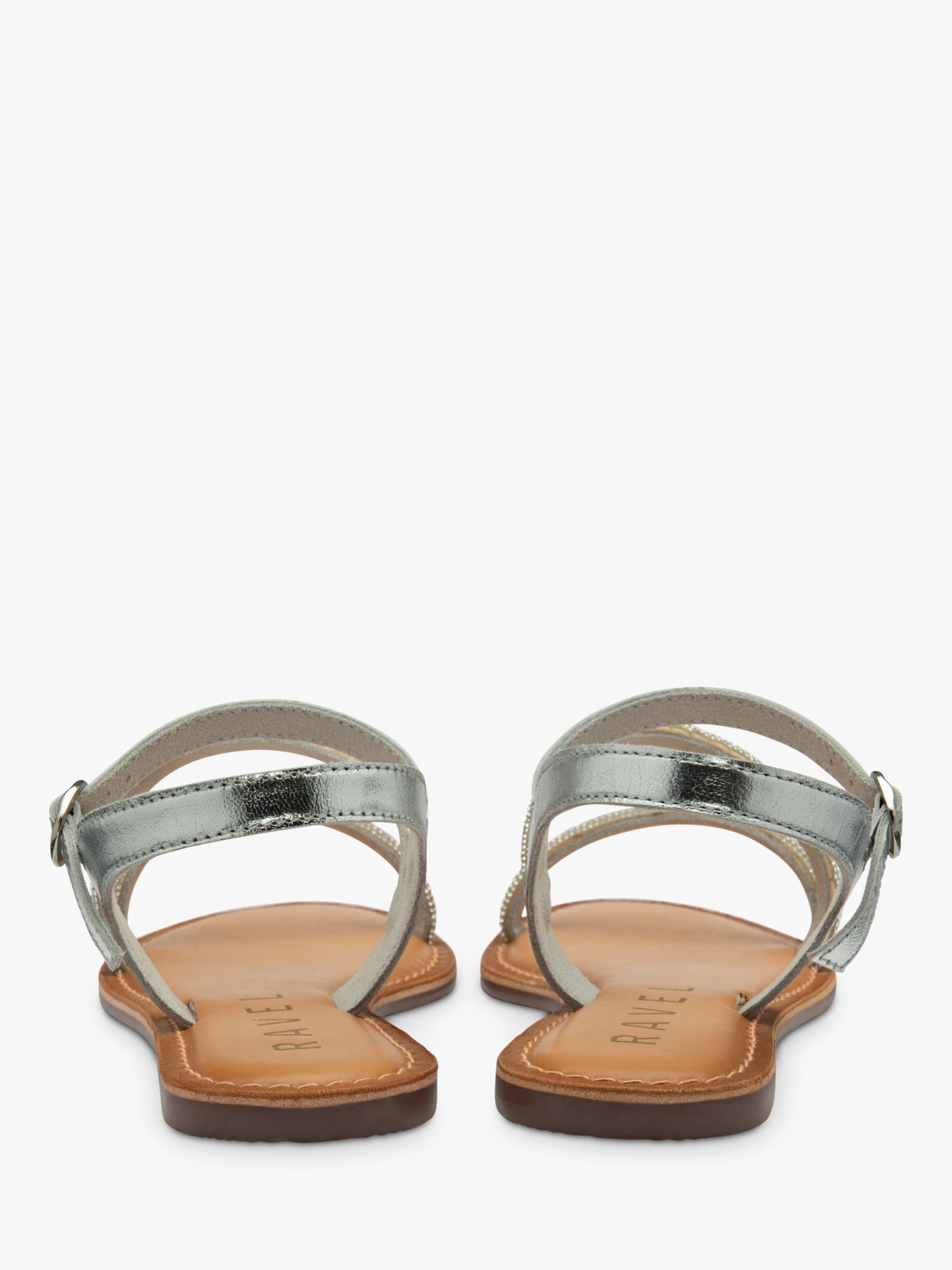 Ravel Kirkwall Leather Flat Sandals, Silver